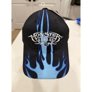 Monster Garage Flame Racing Baseball Cap Black Blue Adult Men One Size‎
